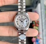 Swiss Quality Ladies Rolex Datejust 28mm White Mop Dial Diamond Bezel Replica Watch